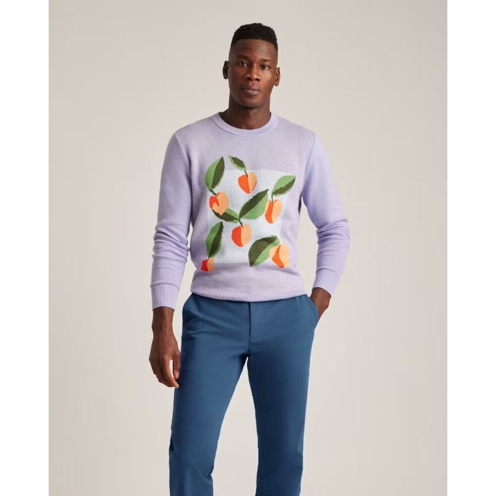 Bonobos Peachy Keen Sweater Peaches Print Cotton Size XL